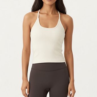 Women's Spaghetti Strap Scoop Neck Cami Top with Fitted Stretch Fabric and Minimalist Design