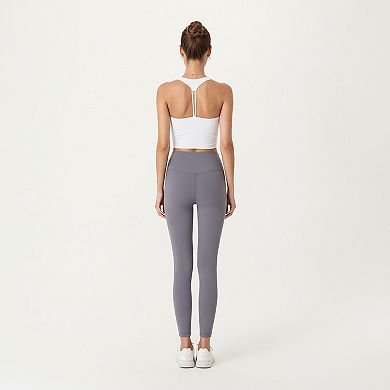 Women's V-Neck Ruched Side Tank Top with Fitted Stretch Fabric and Sleek Contoured Silhouette