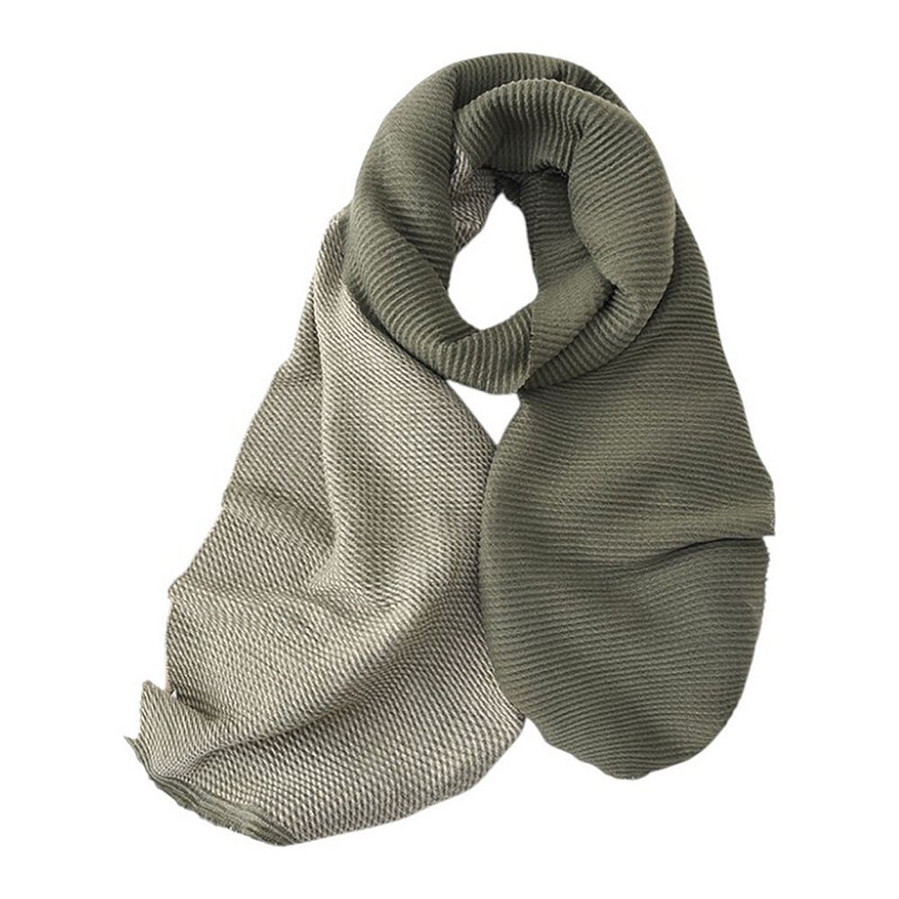 Soft Textured Color Blocking Knit Scarf main image 0