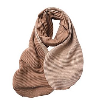 Women's Color Block Woven Scarf with Soft Cozy Fabric Modern Neutral Tones and Textured Design