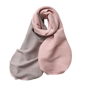 Women's Color Block Woven Scarf with Soft Cozy Fabric Modern Neutral Tones and Textured Design