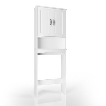 23.62 in W x 65.39 in H x 8.27 in D Over-the-Toilet Storage with Adjustable Shelves for Bathroom