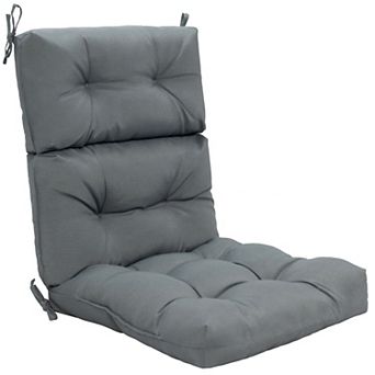 22" x 44" Tufted Outdoor Patio Chair Cushion - Gray