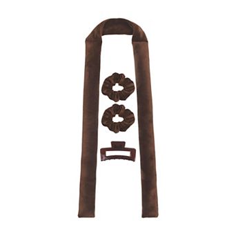 No-Heat Curling Ribbon Set with Satin Scrunchies and Hair Clip