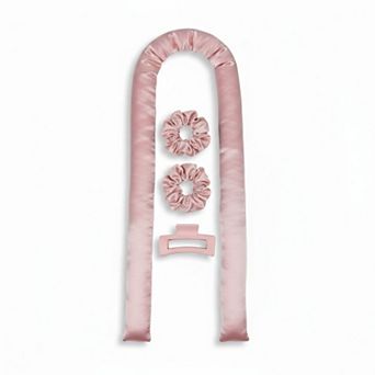 No-Heat Curling Ribbon Set with Satin Scrunchies and Hair Clip