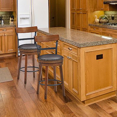 Set of 2 25.5-Inch Swivel Counter Height Bar Stools