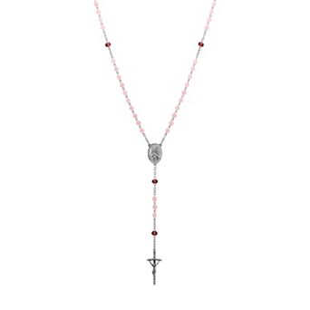Symbols of Faith Silver Tone Our Lady Of Guadalupe Rosary