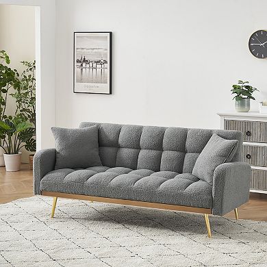 69-in Soft Sofa Bed with Adjustable Backrest and 2 Pillows