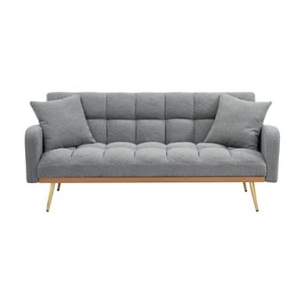 69 in Soft Sofa Bed with Adjustable Backrest and 2 Pillows