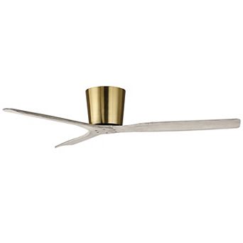 54" Farmhouse Gold Solid Wood Flush Mount Ceiling Fan without Light