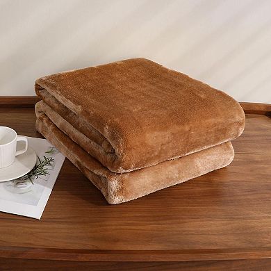 Kate Aurora Ultra Lux Oversized Heavyweight Pumpkin Spice Accent Throw Blanket