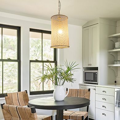 Parrot Uncle Farmhouse Mini Pendant Cylinder Rope Mesh Cage Kitchen Island Lights for Dining Room