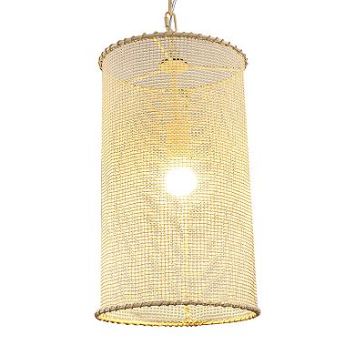 Parrot Uncle Farmhouse Mini Pendant Cylinder Rope Mesh Cage Kitchen Island Lights for Dining Room