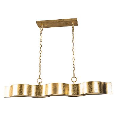 Parrot Uncle 5-Light Antique Gold Wavy Dimmable Kitchen Island Chandelier Hanging Pendant