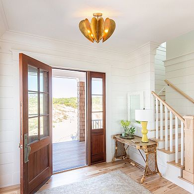 Parrot Unlce 19" Antique Gold Heart Semi Flush Mount Fixture Ceiling Light for Bedroom