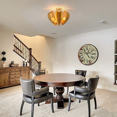 Parrot Unlce 19" Antique Gold Heart Semi Flush Mount Fixture Ceiling Light for Bedroom