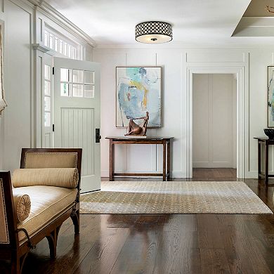 Parrot Unlce Modern 3-Light Crystal Black Drum Flush Mount Fixture Ceiling Light