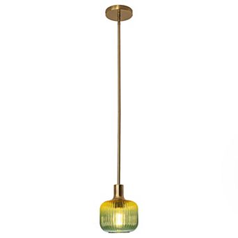 Parrot Unlce 6" Wide Vintage Single Green Glass Pendant Light