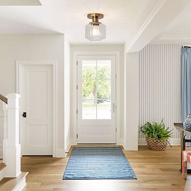 Parrot Unlce Modern Gold Glass Small Semi Flush Mount Ceiling Light