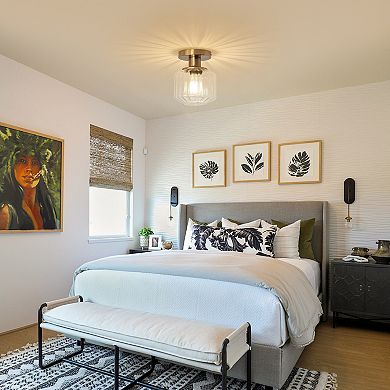 Parrot Unlce Modern Gold Glass Small Semi Flush Mount Ceiling Light