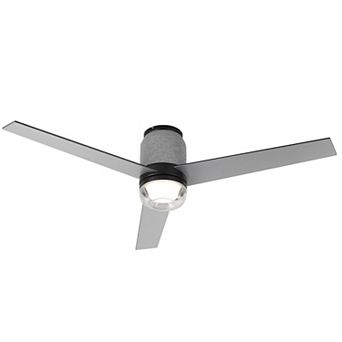 52" Modern RGB LED Smart Flush Mount Ceiling Fan with Light and Remote, App Control, Voice Control