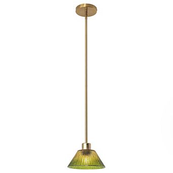 Parrot Unlce 8" Wide Modern Gold 1-light Green Glass Pendant Light