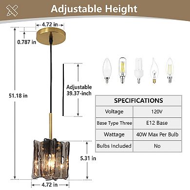 Parrot Uncle Modern 1-Light Glass Pendant Lights Island Fixture