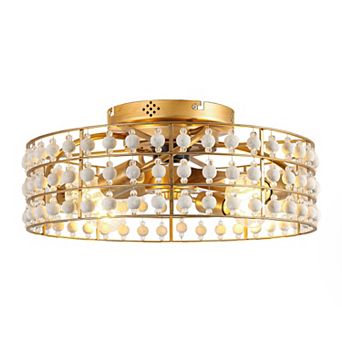 18.3 in APP Control Gold Caged Ceiling Fan with Light and Remote