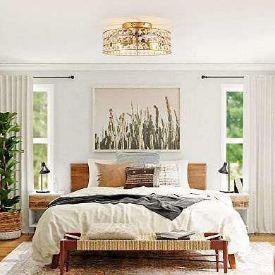 18.3 in. APP Control Gold Caged Ceiling Fan with Light and Remote