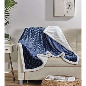 Kate Aurora Ultra Soft and Plush Cozy Corduroy Sherpa Accent Throw Blanket
