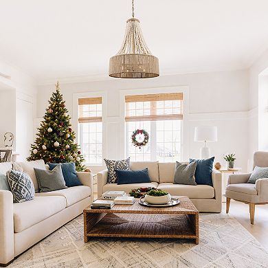 Parrot Uncle 4-Light Bohemian Woven Hemp Rope Wood Beads Empire Chandelier