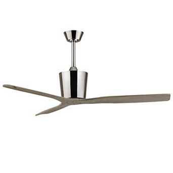54" Modern Gold Solid Wood 3-Blade Indoor Outdoor Ceiling Fan with Remote, No Light