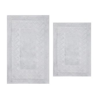 Stylish And Comfortable All Season Traditional Chain Design 2 pc Cotton Bath Rug Set