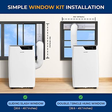 14000 BTU Portable Air Conditioner 4-in-1 Standing Floor Room AC Up to 400 Sq. Ft., Remote Control