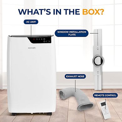 14000 BTU Portable Air Conditioner 4-in-1 Standing Floor Room AC Up to 400 Sq. Ft., Remote Control