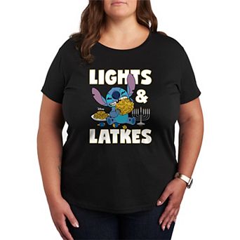 Plus Size Disney's Lilo & Stitch Lights & Latkes Graphic Tee
