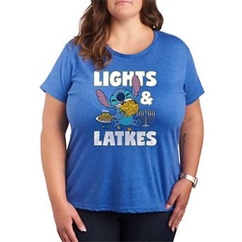 Plus Size Disney's Lilo & Stitch Lights & Latkes Graphic Tee