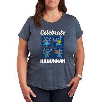 Plus Size Disney's Lilo & Stitch Celebrate Hanukkah Graphic Tee