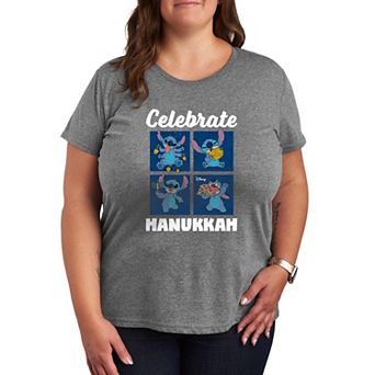 Plus Size Disney's Lilo & Stitch Celebrate Hanukkah Graphic Tee