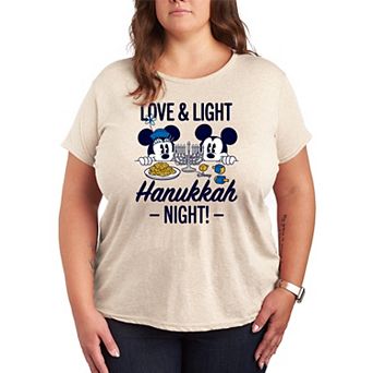 Plus Size Disney Love & Light Hanukkah Night Graphic Tee