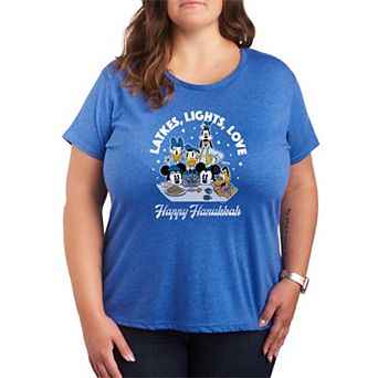 Plus Size Disney Latkes, Lights, Love Graphic Tee