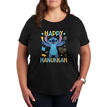 Plus Size Disney's Lilo & Stitch Happy Hanukkah Stitch Graphic Tee