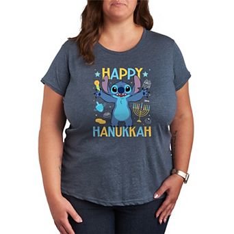 Plus Size Disney's Lilo & Stitch Happy Hanukkah Stitch Graphic Tee