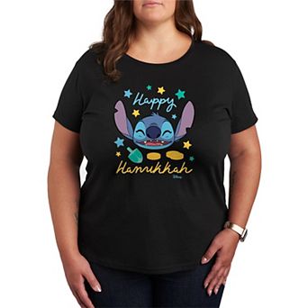 Plus Size Disney's Lilo & Stitch Happy Hanukkah Stitch Graphic Tee