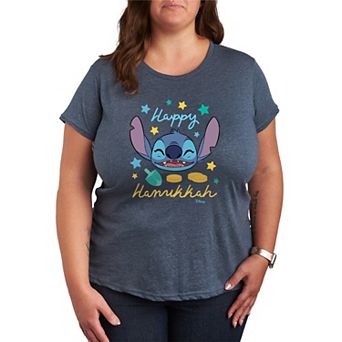 Plus Size Disney's Lilo & Stitch Happy Hanukkah Stitch Graphic Tee