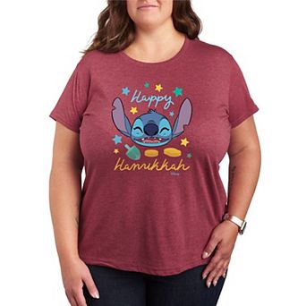 Plus Size Disney's Lilo & Stitch Happy Hanukkah Stitch Graphic Tee