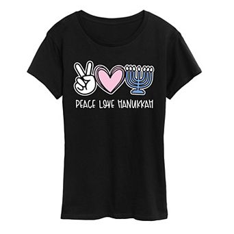 Women's Peace Love Hanukkah Graphic Tee