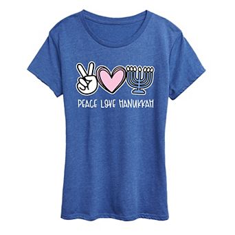 Women's Peace Love Hanukkah Graphic Tee