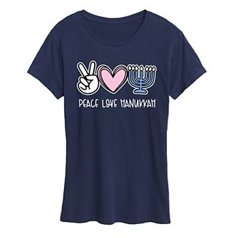 Women's Peace Love Hanukkah Graphic Tee