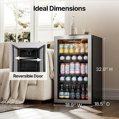 Ca'Lefort - 32-Bottle Wine Fridge: Quiet, Smart Temp Control & LED Light - black